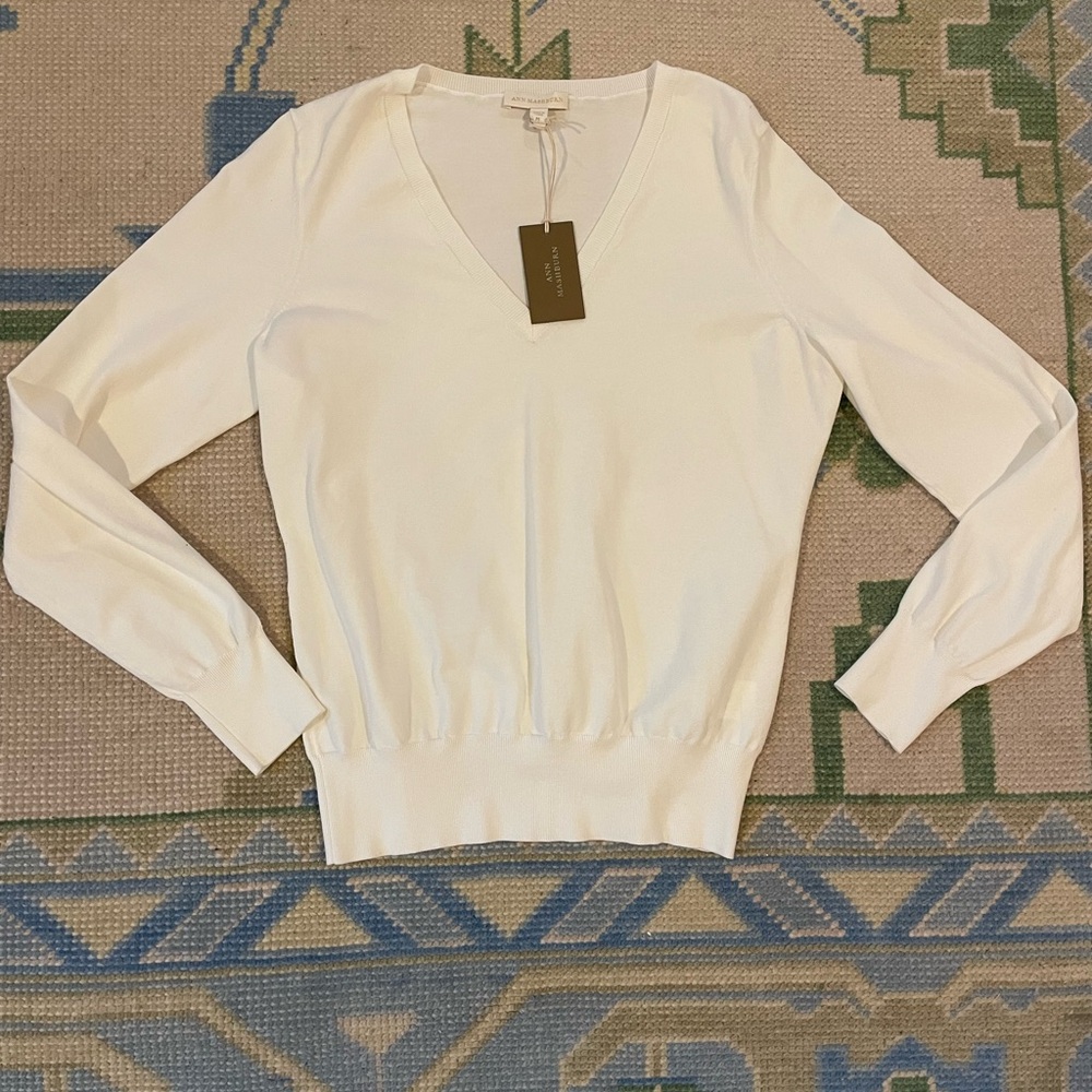 Cream V-Neck Sweater